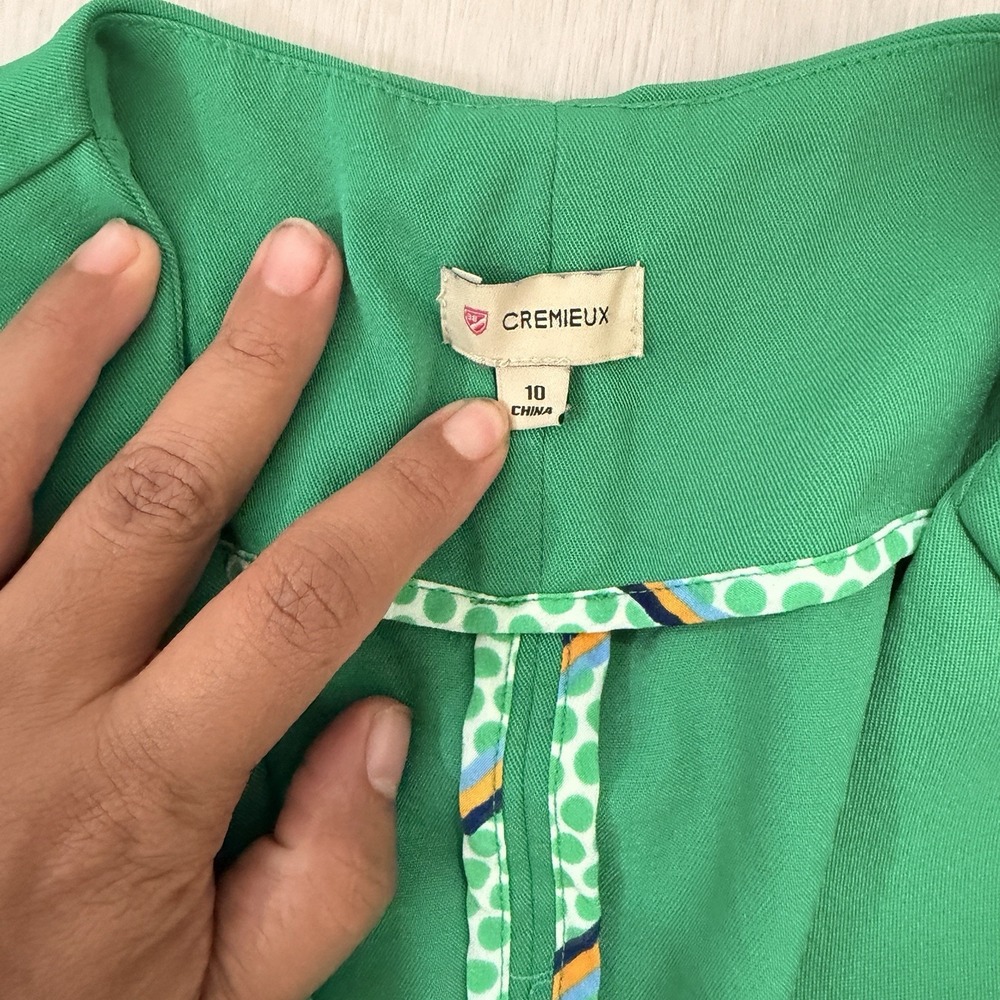 Cremieux Womens Size 10 Green Open Front Blazer 3/4 Sleeve Career Preppy - Picture 2 of 5